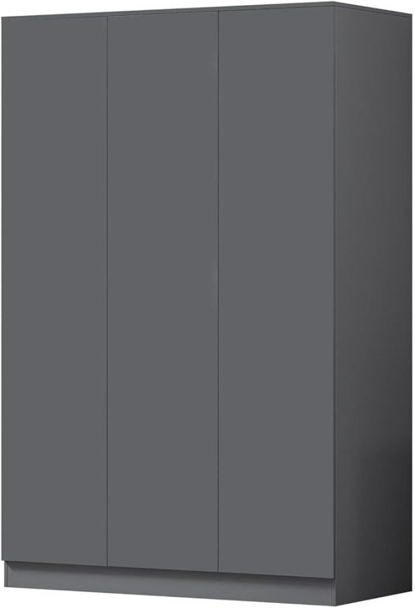 3 Door Wardrobe Triple Doors Dark Matt Grey Bedroom Storage scratch resistant - Image 7