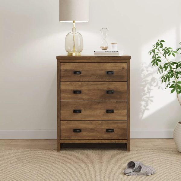 Boston 4 Drawer Chest of Drawers Knotty Oak - Image 4