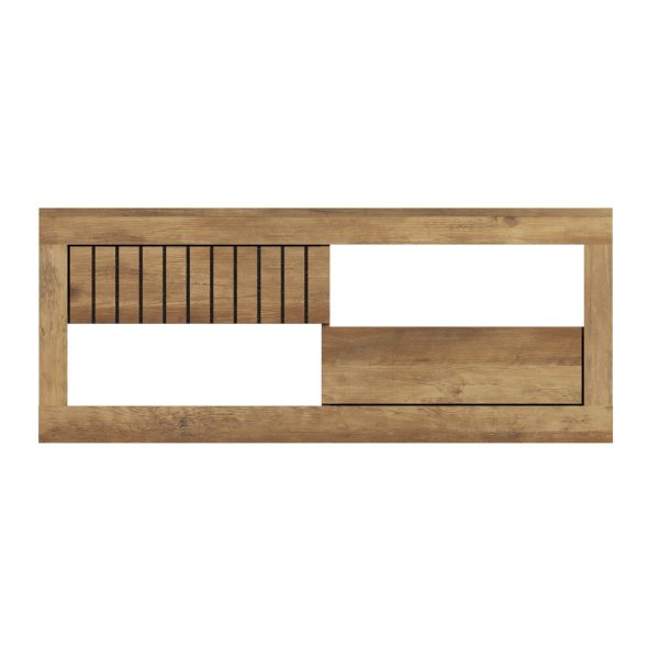 Cartmel 2 Drawer Storage Coffee Table Under Shelf Knotty Oak Graded Ex Demo - Image 6