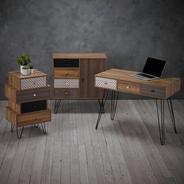 Casablanca 1 Drawer Coffee Lamp End Table with Hairpin Legs Living Room - Image 4