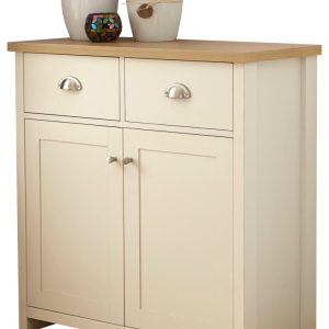 Cream and Oak 2 door Compact Sideboard Lancaster Range