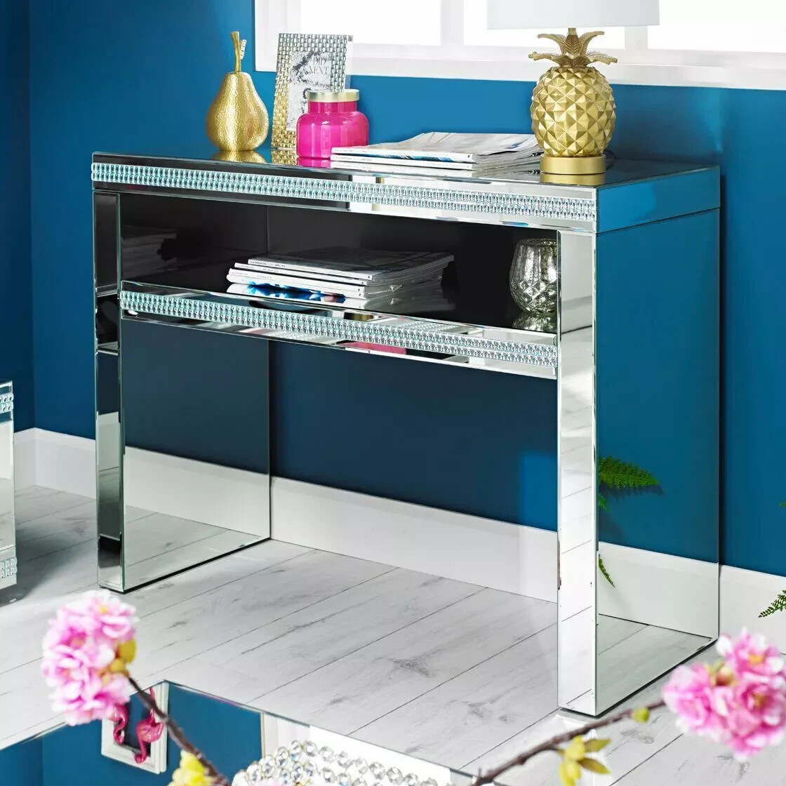 Elegant Mirrored Console Table Side Desk Hallway Living Bedroom COLLECT ONLY