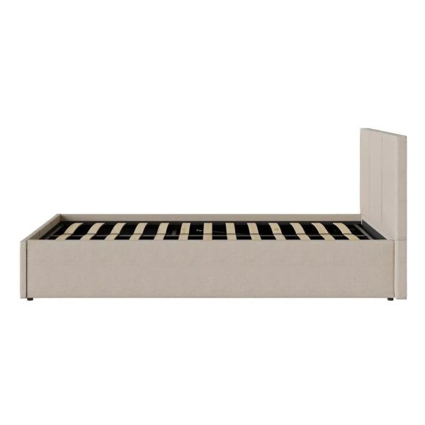 End Lift Ottoman Gas End Lift Up Storage Bed 3ft 90CM Single Fabric Natural Bed - Image 4
