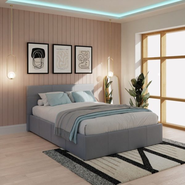 GFW End Lift Ottoman Gas Lift Storage Bed 120CM Small Double Grey - Image 4