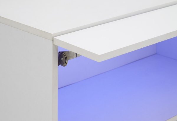 Galicia White Gloss Wall Mounted Hung Sideboard with LED Storage shelves - Image 8