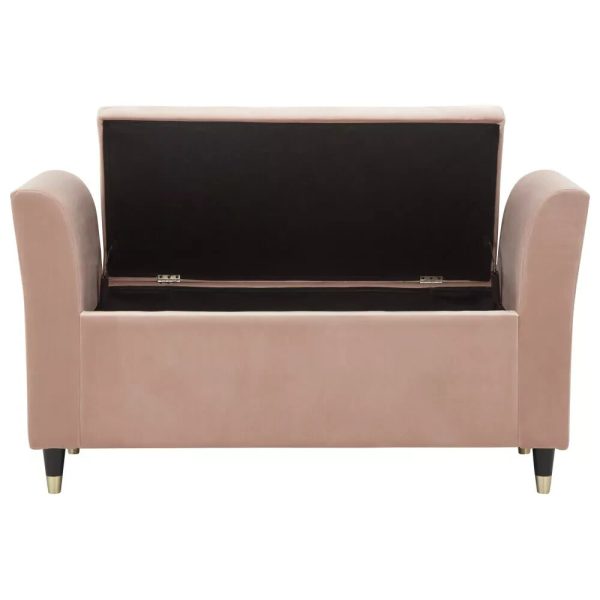 Genoa Window Seat Luxurious Blush Pink Chenille Fabric Stylish - Image 3