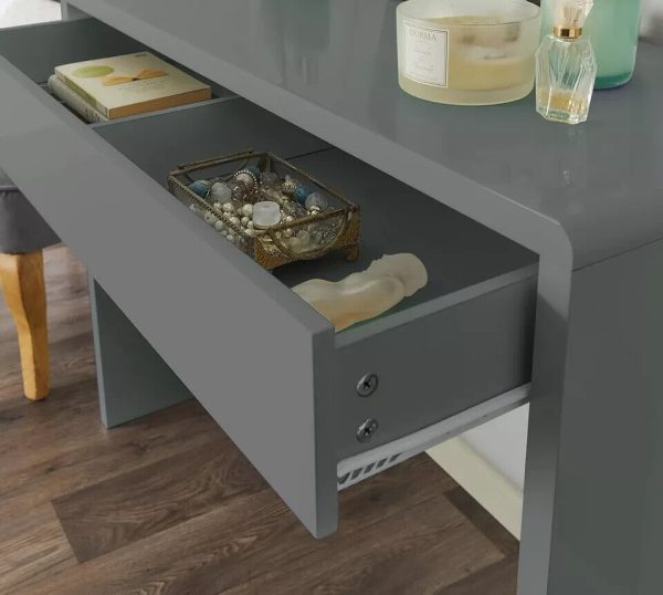 Grey Gloss Console Table - Dressing/Bedroom/Office/Hallway  Stylish - Image 3