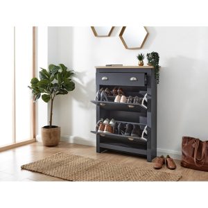 Lancaster 2 Door 1 Drawer Shoe Storage Cabinet Storage Blue
