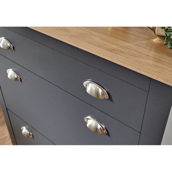 Lancaster 2 Door 1 Drawer Shoe Storage Cabinet Storage Blue - Image 5