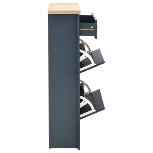 Lancaster 2 Door 1 Drawer Shoe Storage Cabinet Storage Blue - Image 10