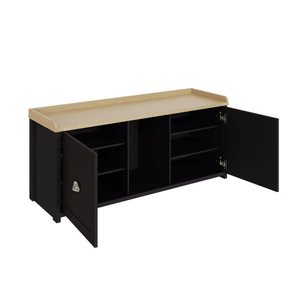 Lancaster 2 Door Shoe Bench Cabinet Storage Shelf Display seating  Hallway - Image 5