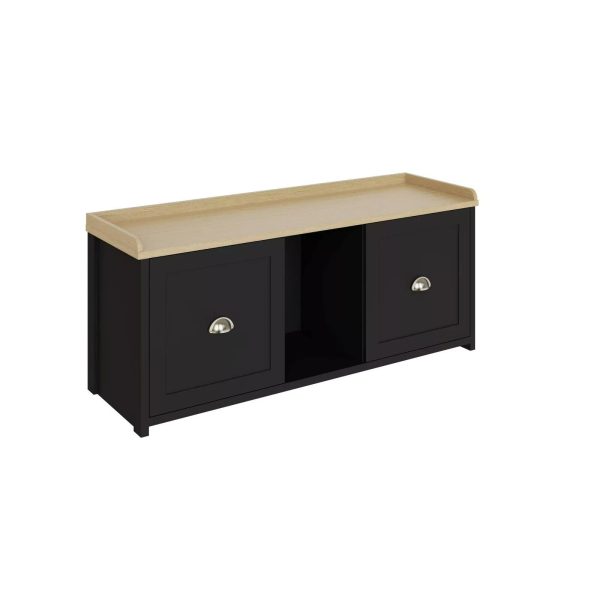 Lancaster 2 Door Shoe Bench Cabinet Storage Shelf Display seating  Hallway - Image 6