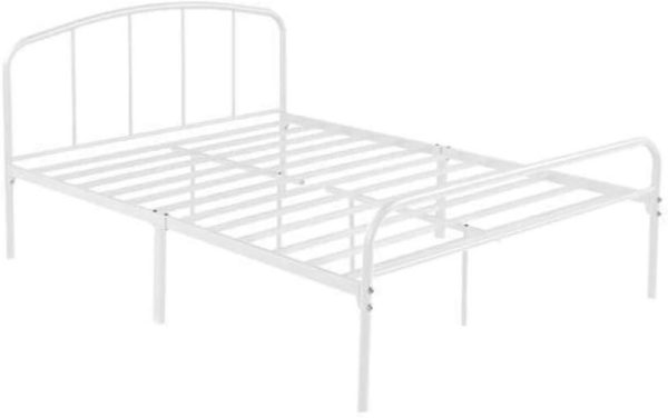 Low Foot End Metal Bedframe White 4ft 6 Double- also in Black and more sizes
