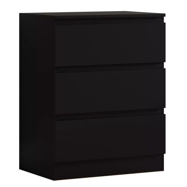Matt Black Chest of Drawers 3 Drawer Bedroom Furniture stylish - Image 4
