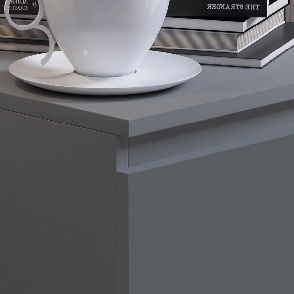 Matt Dark Grey 4 Drawer Chest Of Drawers Bedside Scratch Resistant Tall Slim - Image 5