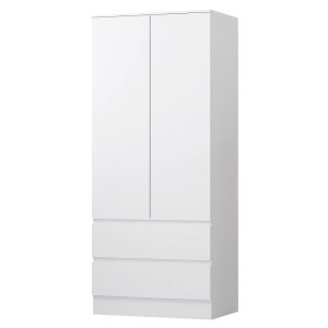 Matt White 2 Door 2 drawer Combi Wardrobe Scratch Resistant Soft Close