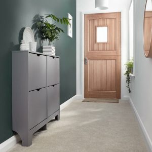 NARROW 4 DRAWER SHOE CABINET GREY