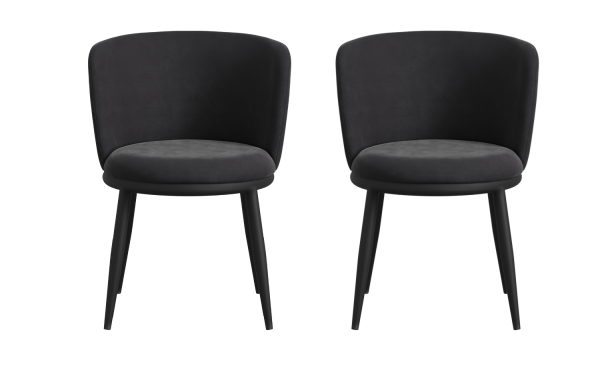 Nova Black Set Of 2 Dining Chairs Stylish and Comfortable Home Seating - Image 2