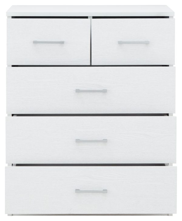 Panama 4 Piece 3 Door Wardrobe Set 2x bed side 3+2 drawer chest of drawers White - Image 7
