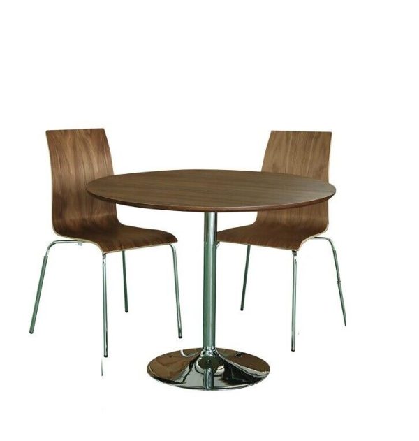 Round Pedestal Table Cafe Bistro Walnut colour Cheap dining table - Image 3