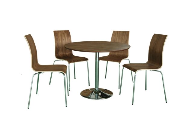 Round Pedestal Table Cafe Bistro Walnut colour Cheap dining table - Image 4