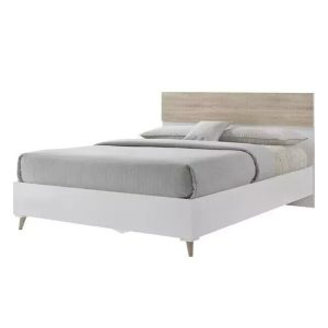 STOCKHOLM 4ft 6 DOUBLE BED MATT WHITE OAK EFFECT SCANDANAVIAN DESIGN