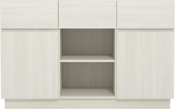 Sampford 2 Door 3 Drawers & 2 Shelves Sideboard Storage cool white 75x118x40cm - Image 4