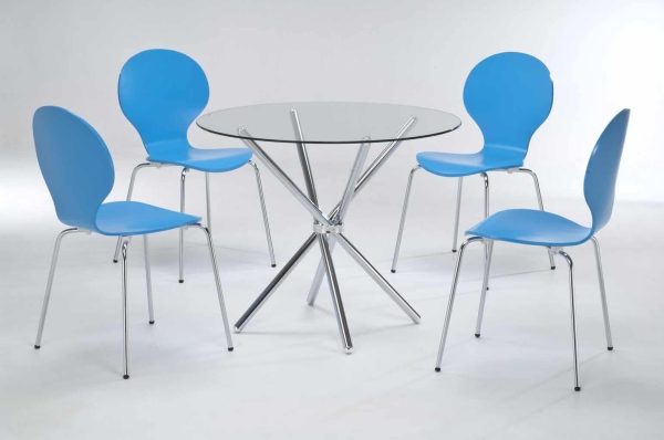 Set of 4 Blue Ibiza trendy dining chairs Stylish Chairs - Image 4