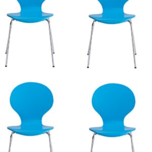 Set of 4 Blue Ibiza trendy dining chairs Stylish Chairs