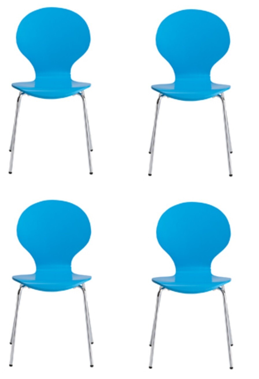 Set of 4 Blue Ibiza trendy dining chairs Stylish Chairs