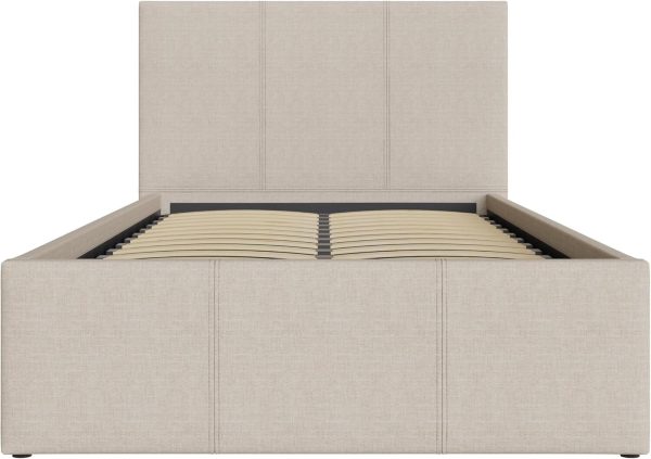 Side Lift up 3ft Ottoman bed Single Fabric storage bed Natural packaging tatty - Image 6