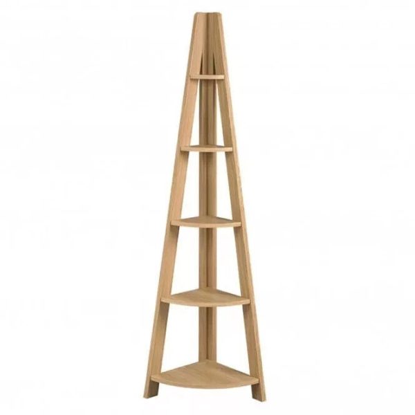 TIVA CORNER LADDER SHELVING IN OAK  FREE DELIVERY customer return