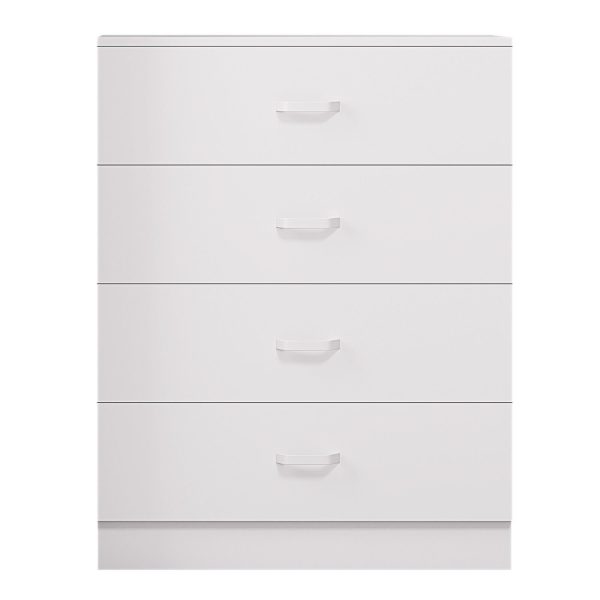 Tunis 4 Drawer Chest Of Drawers Sideboard with Metal T-Bar Handles Matt White - Image 4