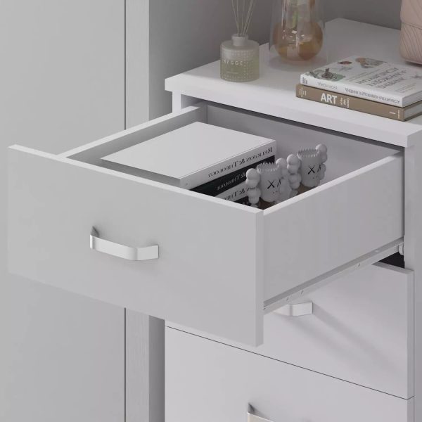 Tunis 5 Drawer Chest of Drawers Matt White Bedroom Furniture - Image 4