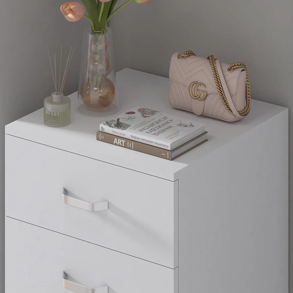 Tunis 5 Drawer Chest of Drawers Matt White Bedroom Furniture - Image 5