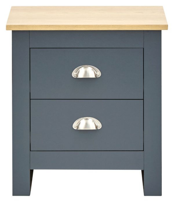 2 drawer bed side drawers Country style bedroom furniture - Blue Lancaster - Image 3