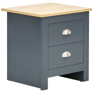 2 drawer bed side drawers Country style bedroom furniture - Blue Lancaster