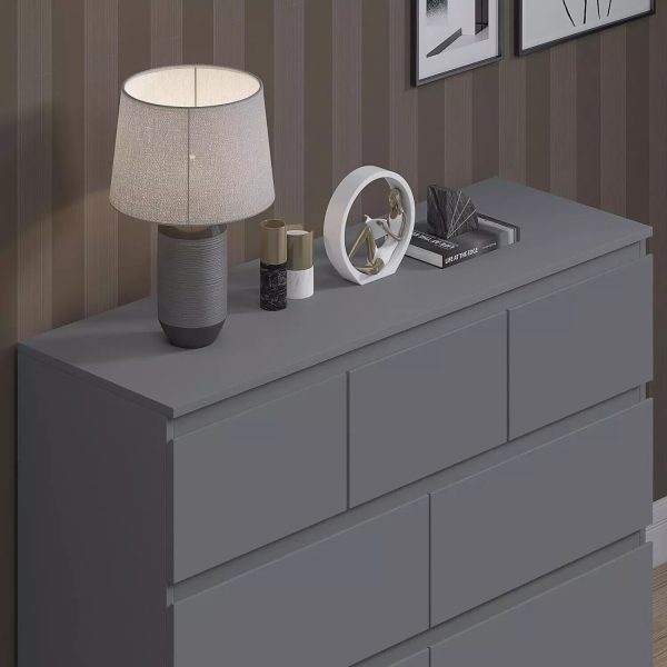 7 Drawer Merchant Chest Of Drawers Dark Matt Grey Scratch Resistant - Image 4