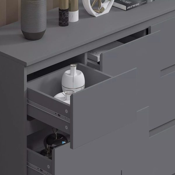 7 Drawer Merchant Chest Of Drawers Dark Matt Grey Scratch Resistant - Image 7