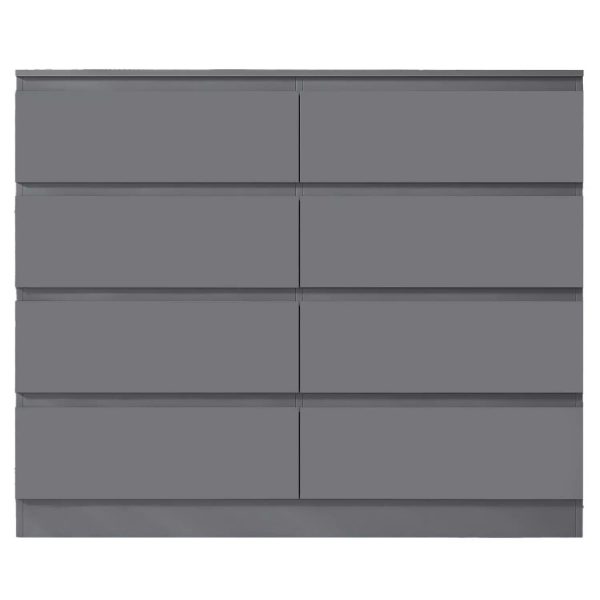 8 Drawer Chest Of Drawers Dark Grey Matt Finish Scratch Resistant - Image 4