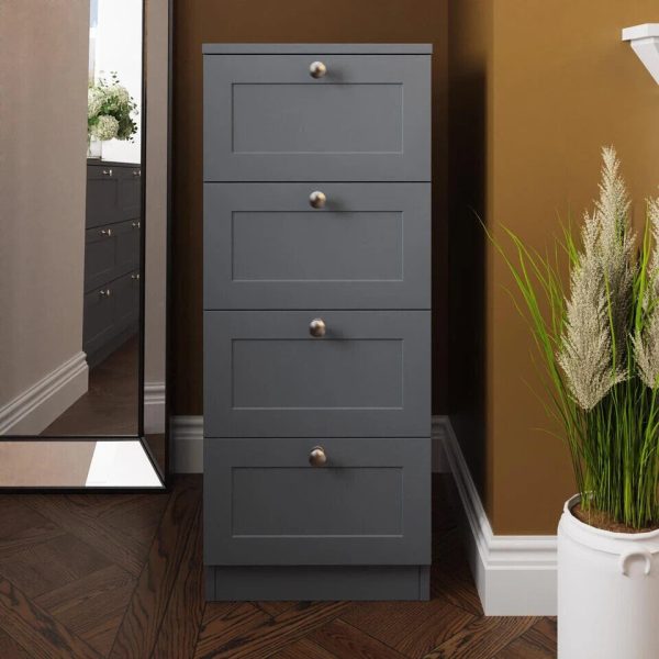 Artus 4 Drawer Chest of Drawers Shaker Style Modern Bedroom Furniture Matt Grey - Image 3