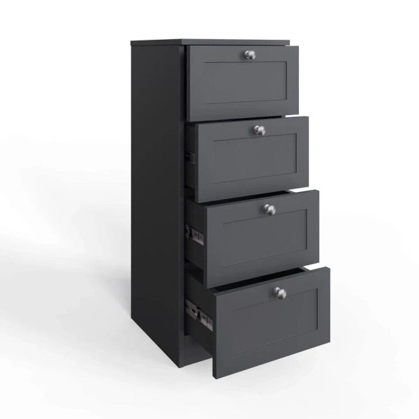 Artus 4 Drawer Chest of Drawers Shaker Style Modern Bedroom Furniture Matt Grey - Image 5