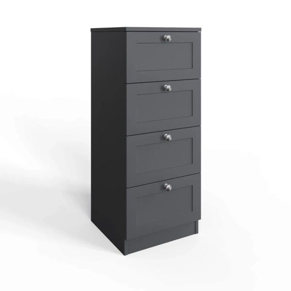Artus 4 Drawer Chest of Drawers Shaker Style Modern Bedroom Furniture Matt Grey - Image 6