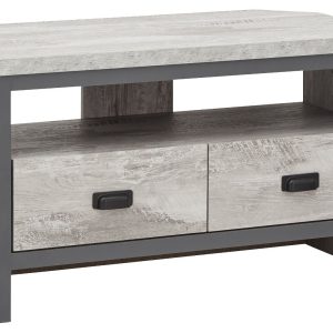 BOSTON 2 DRAWER CORNER MEDIA UNIT TV STAND GREY