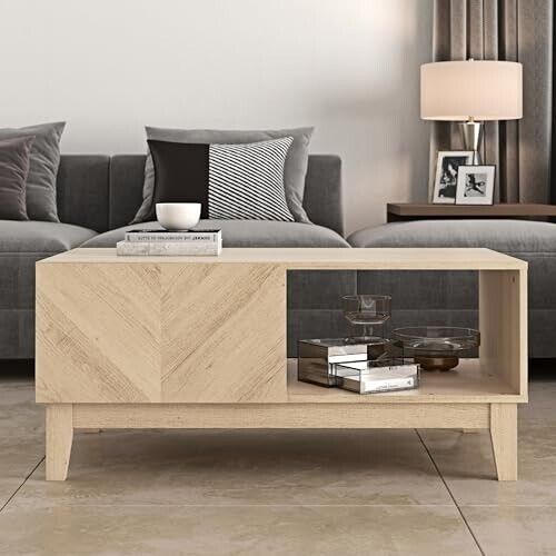 Camborne Coffee Table with Under Shelf Display and Cabinet Hallway shoe unit