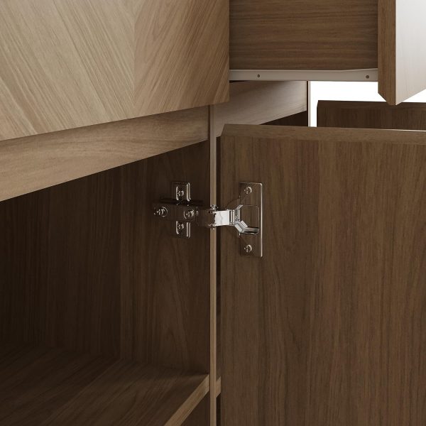 Catania Large Sideboard Euro Oak Herringbone inspired wood-grain finish - Image 4