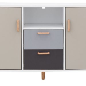 G DELTA TRENDY LARGE 2 DOOR 2 DRAWER SIDEBOARD WHITE & GREY MULTI TONE STORAGE
