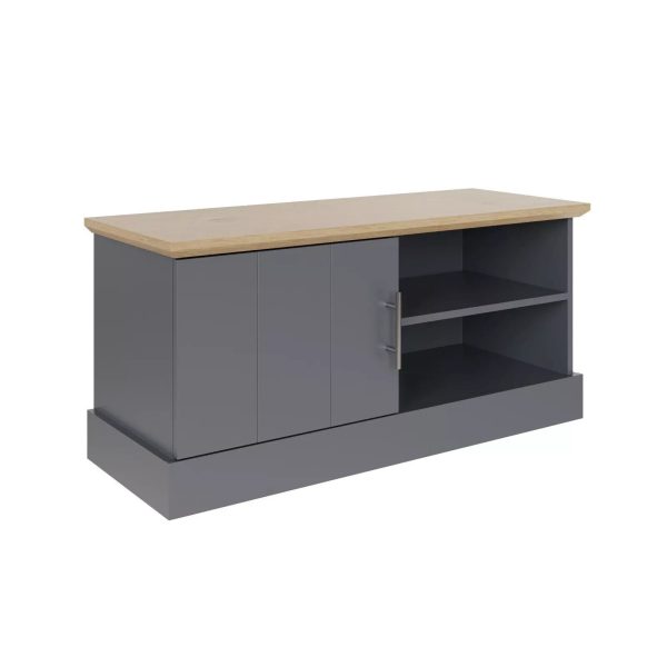 Kendal Small TV Media Entertainment Unit  Slate Blue 1 door 2 shelf - Image 4