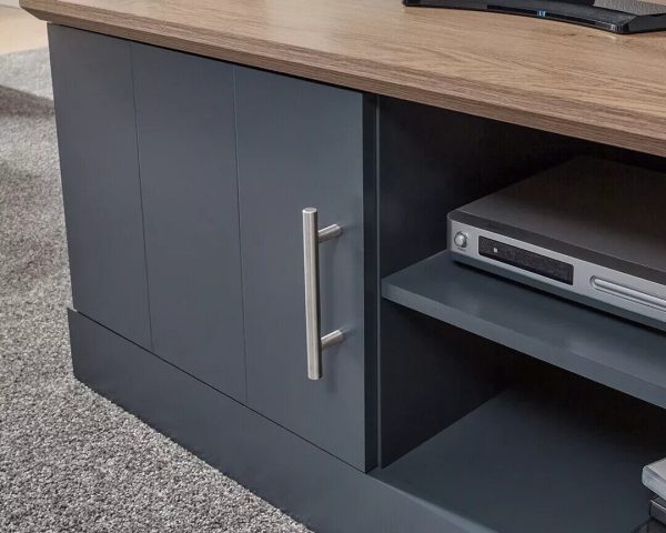 Kendal Small TV Media Entertainment Unit  Slate Blue 1 door 2 shelf - Image 5