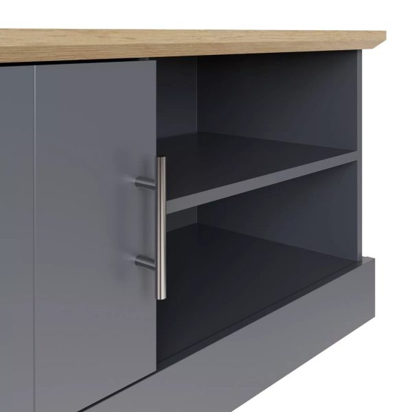 Kendal Small TV Media Entertainment Unit  Slate Blue 1 door 2 shelf